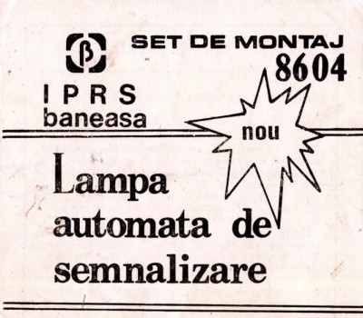 Lampa automata de semnalizare - I.P.R.S. Baneasa - Prospect 8604 - Semnalizator prezenta
