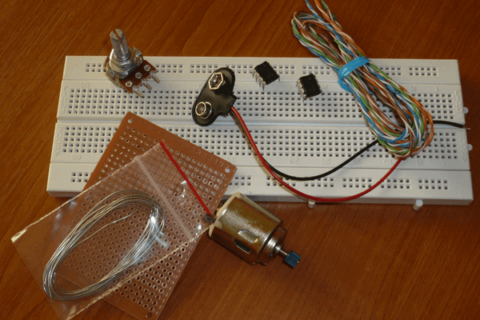 Speed ​​control of a DC motor with LM555 in H-bridge