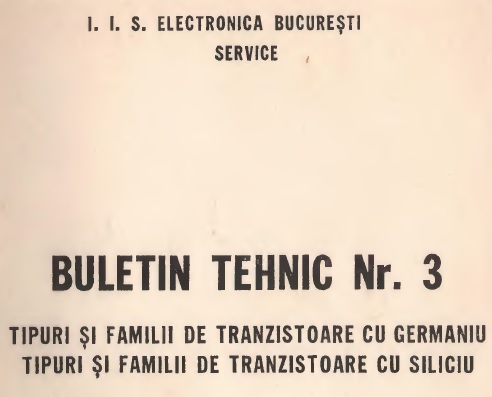 Buletin tehnic - Electronica Bucuresti Nr.3