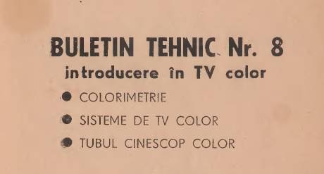 Buletin tehnic - Electronica Bucuresti Nr.8