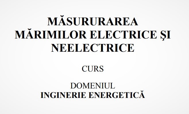 Masurarea marimilor electrice si neelectrice