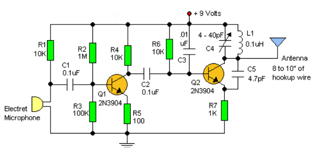 Schema electronica - Emitator FM miniatura